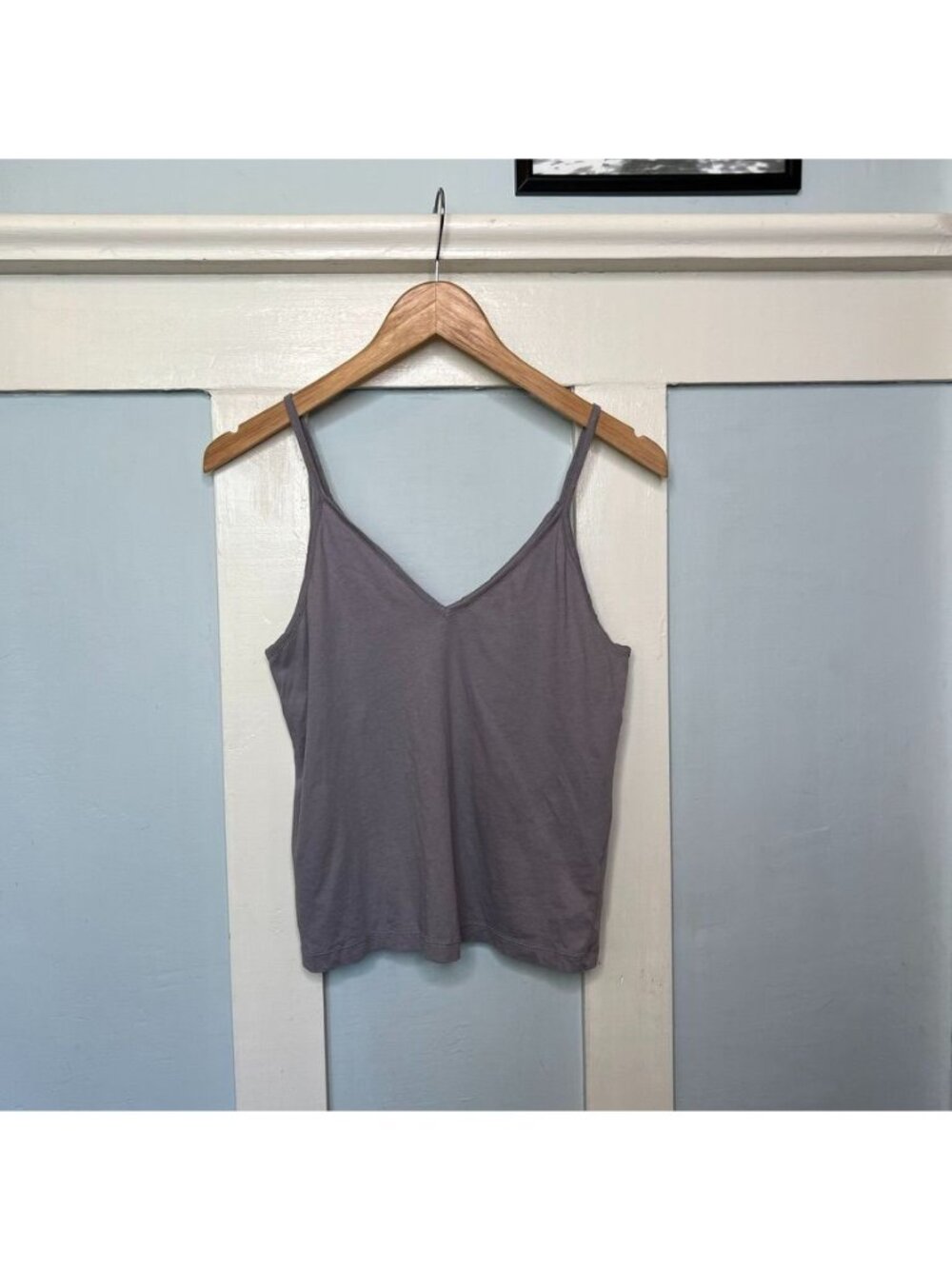 ATM Womens Gray Spaghetti Strap Tank Top V-Neck Lightweight Casual S/P